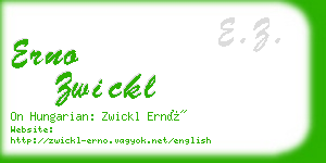 erno zwickl business card